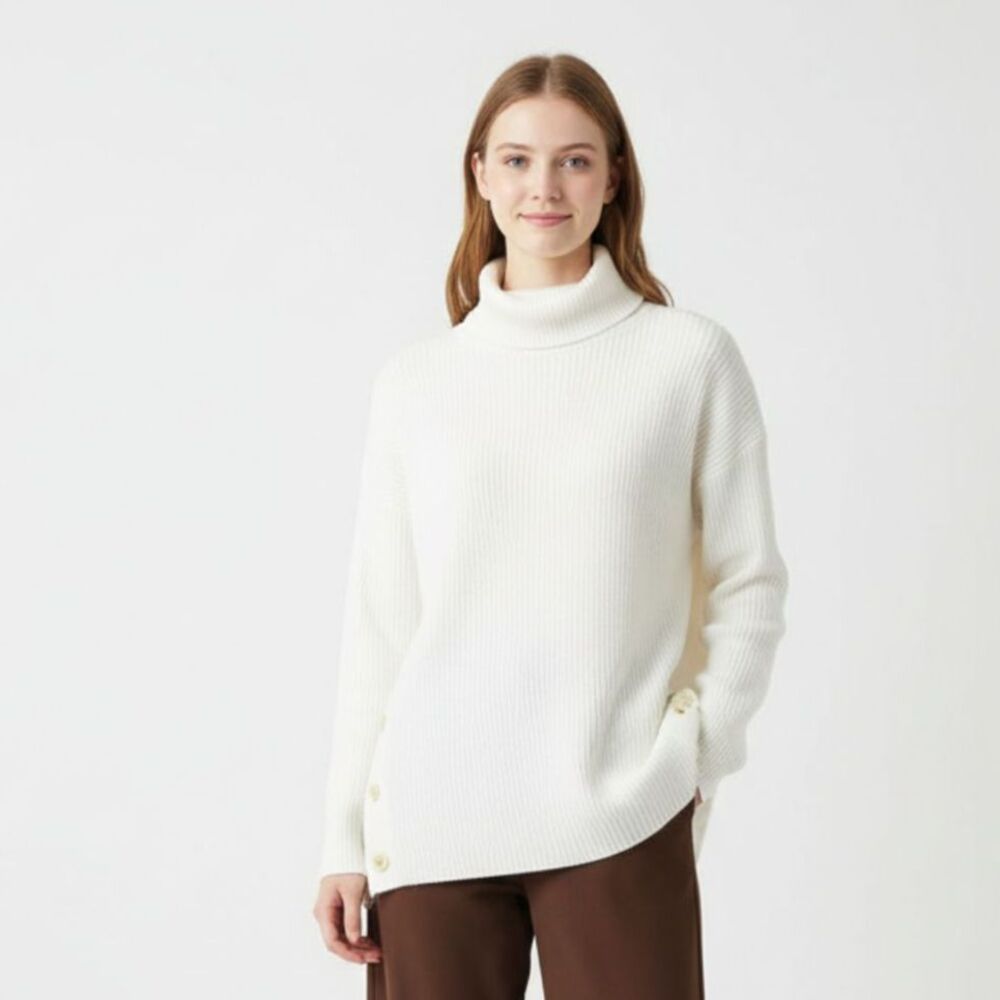 J Crew Ivory Soft Long Sleeve Turtleneck Sweater S